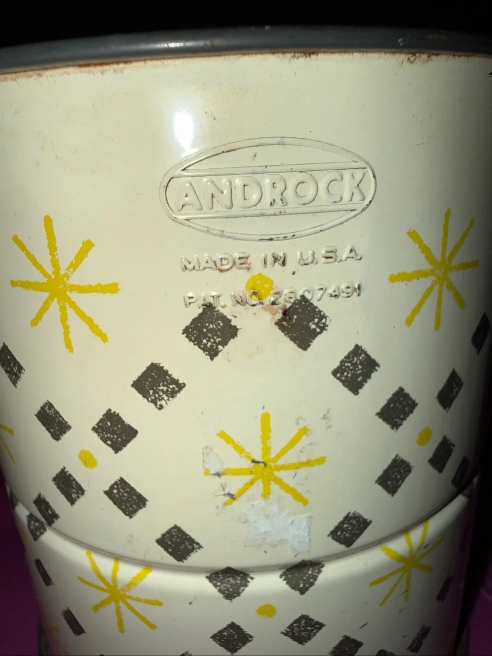 Vintage Atomic Starburst Flour Sifter Androck Tin Kitchen Decor 1950s